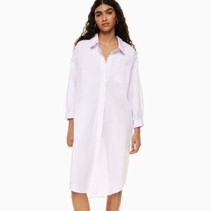 Aritzia Wilfred Free Relaxed Cotton Poplin Dress in White M